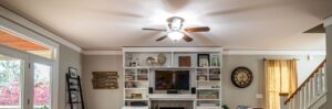 Ceiling fan to reduce home humidity